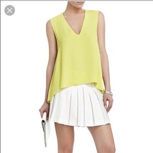 Bcbgmaxazria chartreuse sleeveless blouse